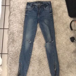 Zara ripped skinny jeans